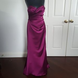 Jim Hjelm Berry Satin Formal Gown